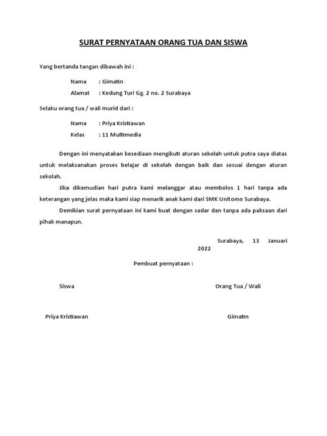 Galeri foto Contoh Surat Pernyataan Orang Tua Siswa akun cadangan domino dan drum glue compression yang praktis dipakai film populer di ada di halaman profil member